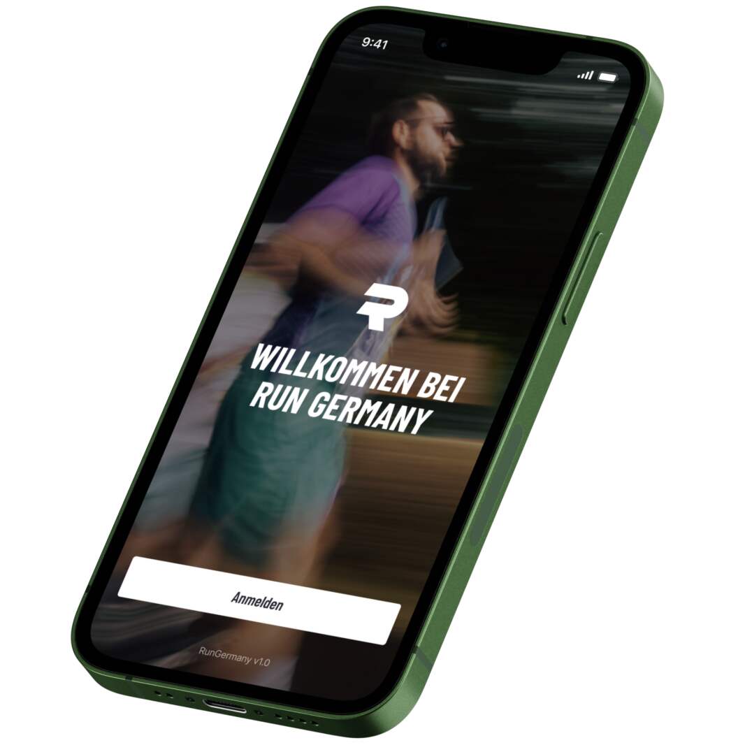 Smartphone mit Anmeldung für Run Germany