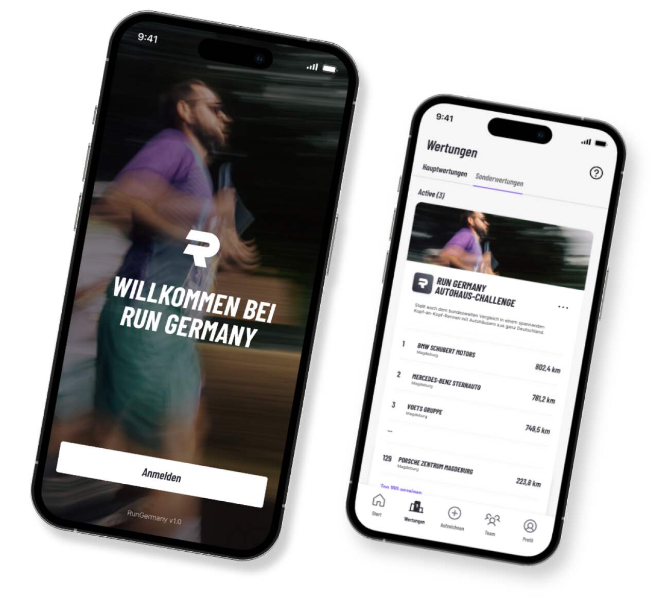 Smartphone mit Anmeldung für den Autohaus Cup